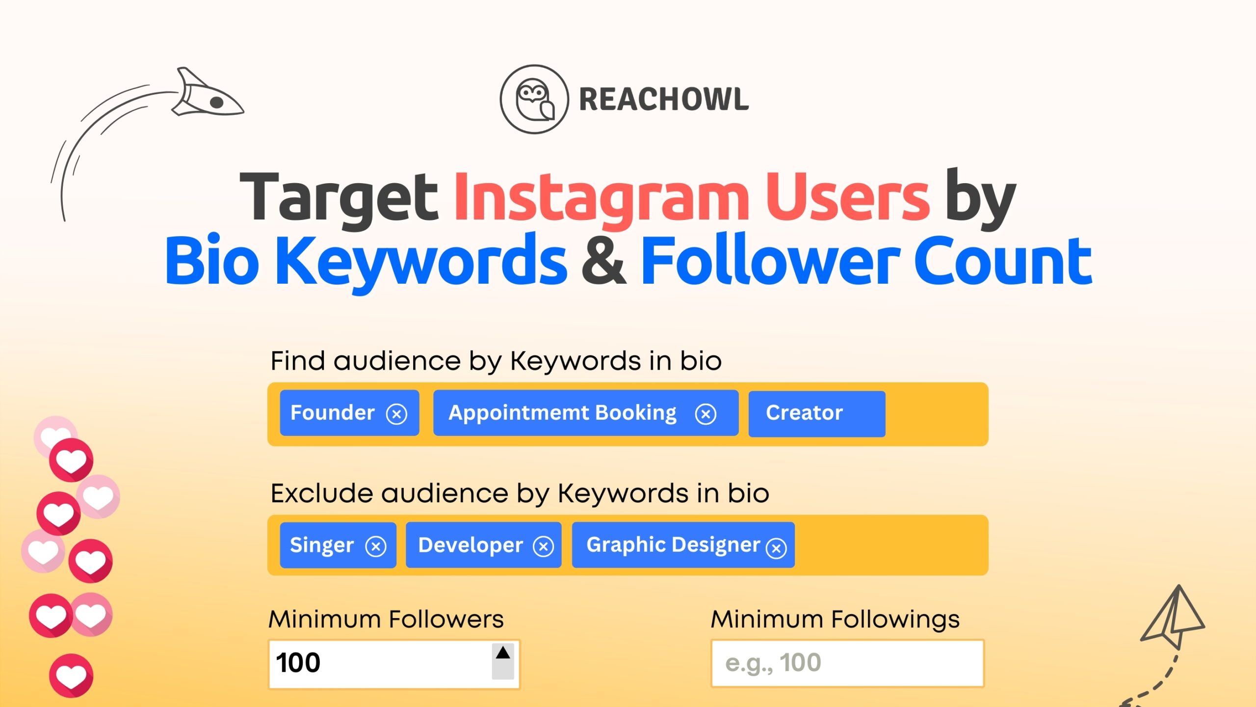 target insta users by bio keywords and followers count