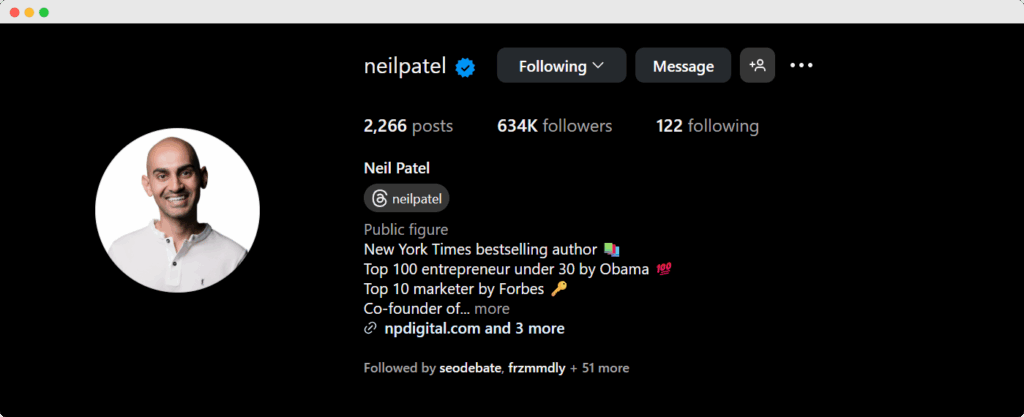 clear bio insta profile