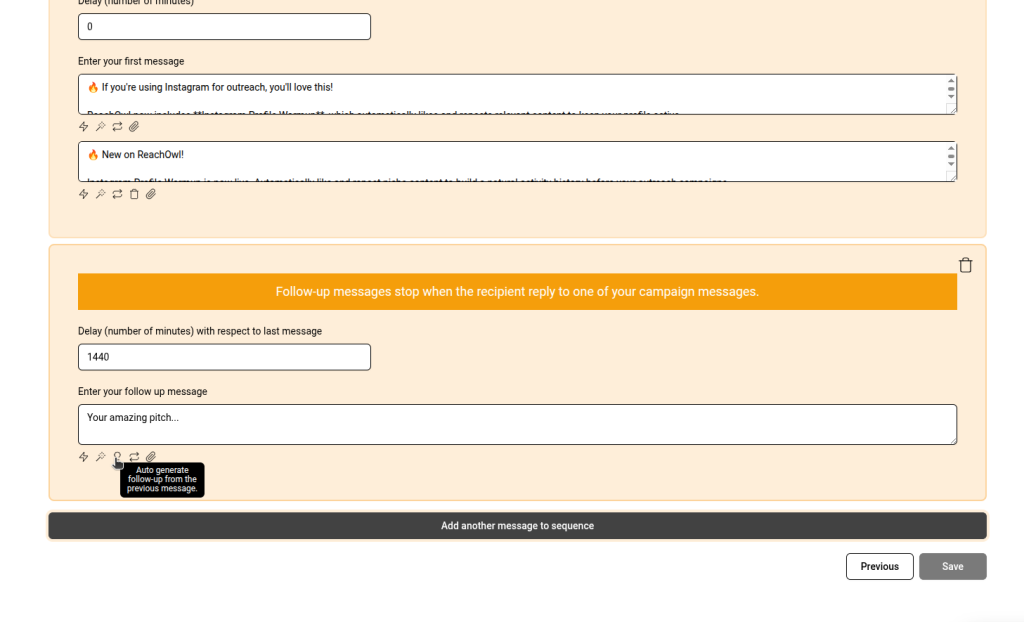 AI Follow-up Generator in ReachOwl
