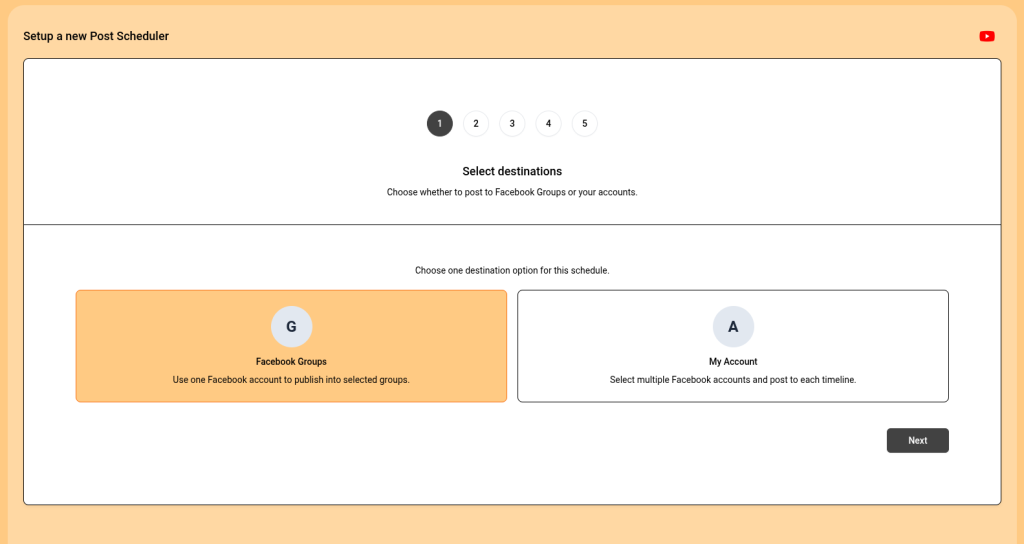 Facebook post scheduler