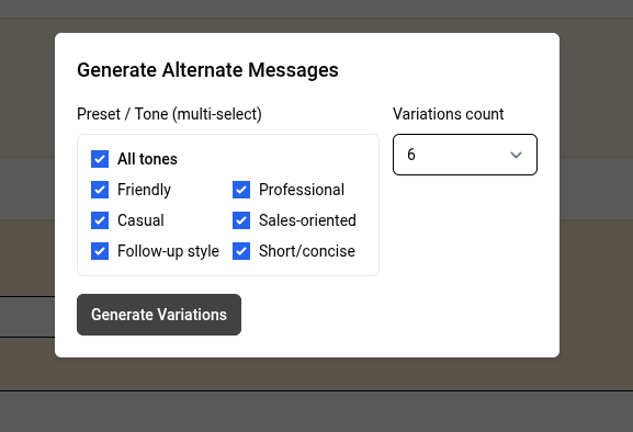 AI-assisted outreach content suggestions and personalized draft generation.
