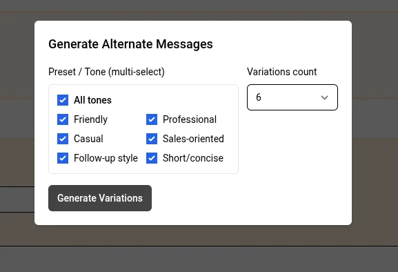 AI-assisted outreach content suggestions and personalized draft generation.