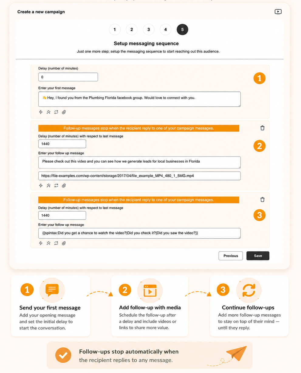 Automation sequence monitoring with engagement and keyword-triggered actions.