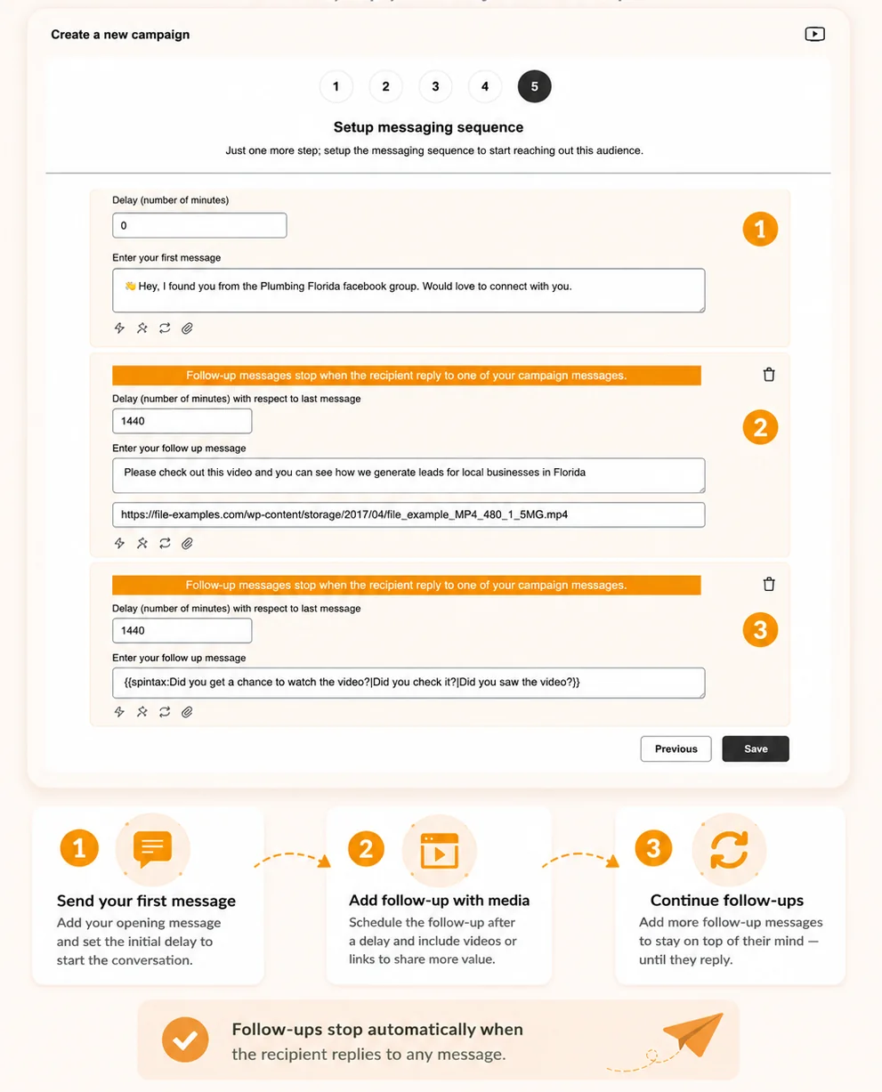 Automation sequence monitoring with engagement and keyword-triggered actions.